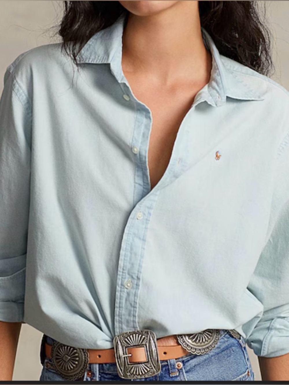 Polo Ralph Lauren Long Sleeve Denim Button Down Top